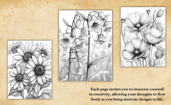Printable Wildflowers Coloring Pages - Image 3