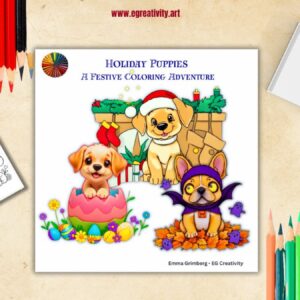 Holiday Puppies Coloring Book season colouring pages