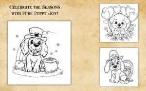 holiday puppies coloring