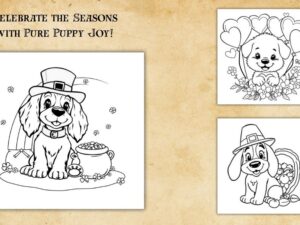 holiday puppies coloring