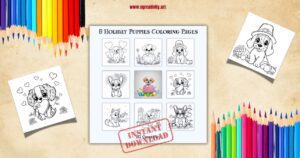 Holiday Puppies coloring pages