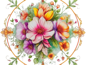 floral mandala full colored