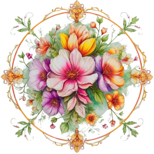 floral mandala full colored