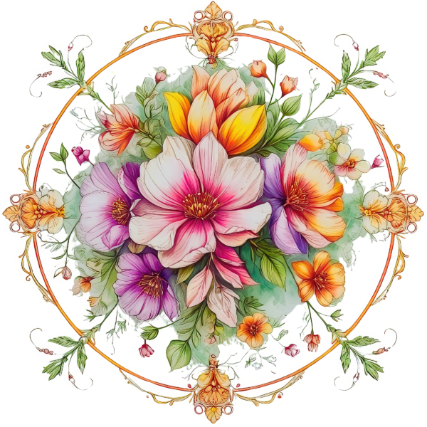 floral mandala full colored