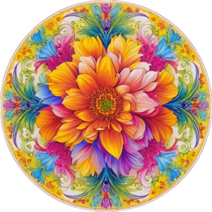 floral mandala full colored