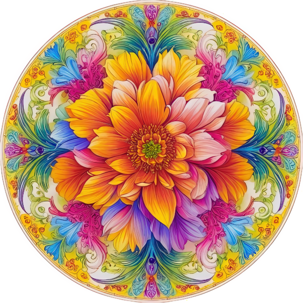 floral mandala full colored