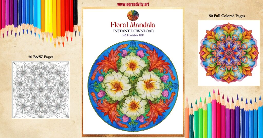 Printable Floral Mandala Coloring Pages
