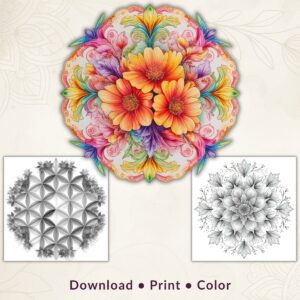 Floral Mandala Coloring Pages