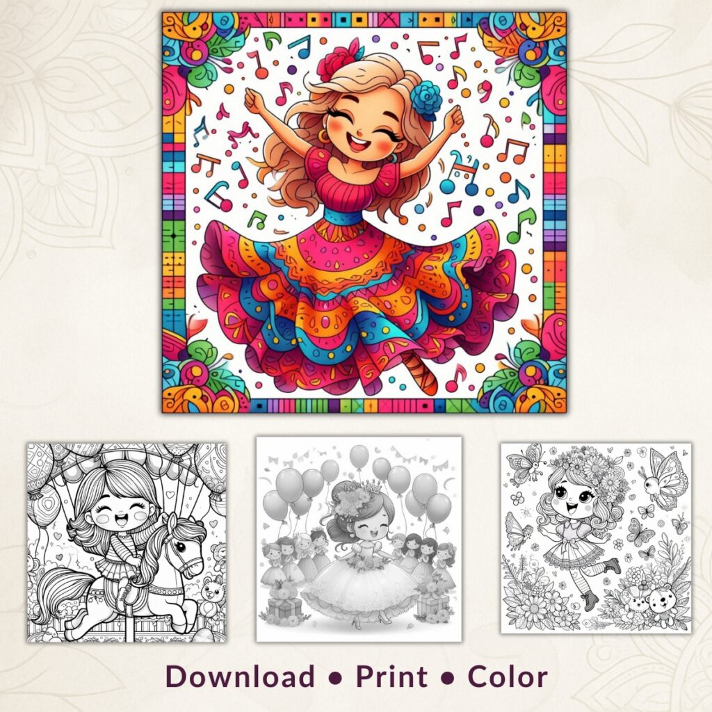 Happy Girls - Cozy Coloring Pages