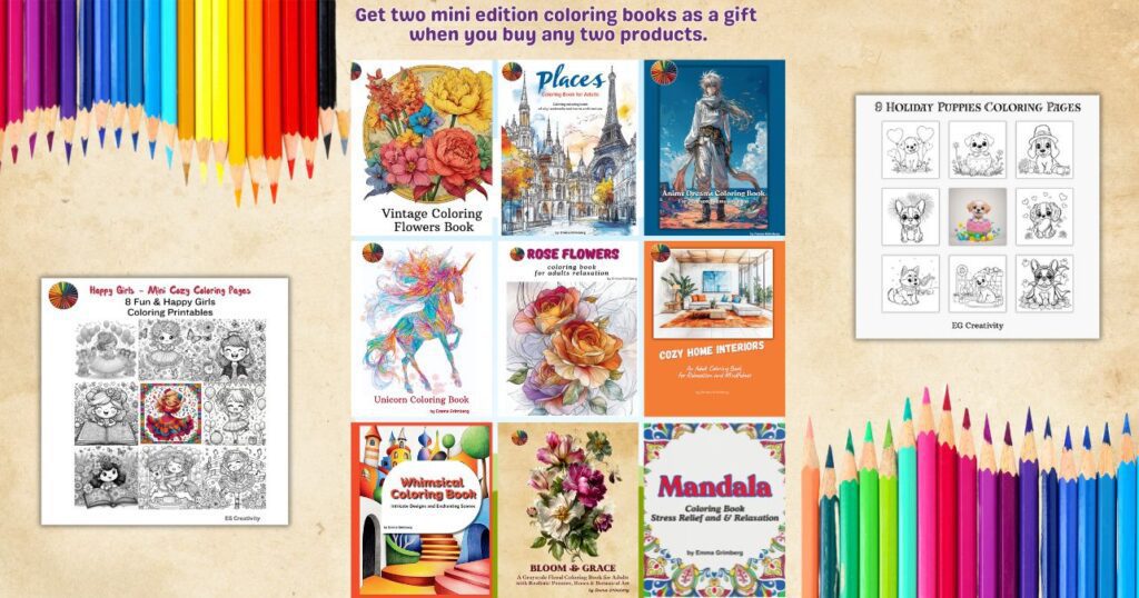 Buy 2, Get 2 Free Mini Coloring Books!
