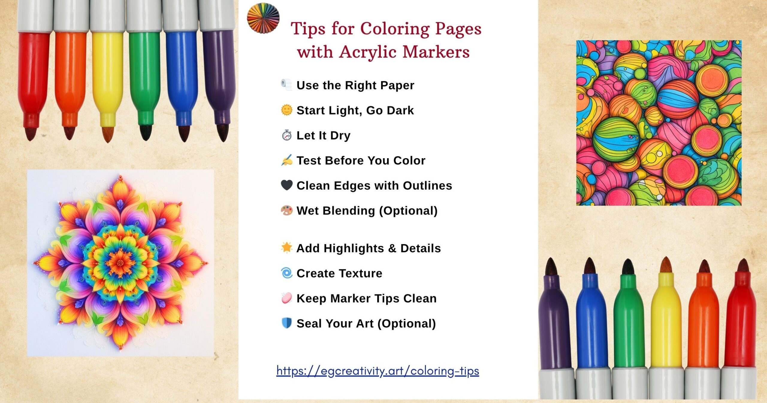 Tips for Coloring Pages with Acrylic Markers