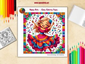 Happy Girls – Cozy Coloring Pages