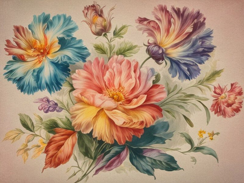 printable floral coloring 