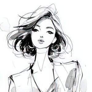 close-up Fashion design sketches coloring pages