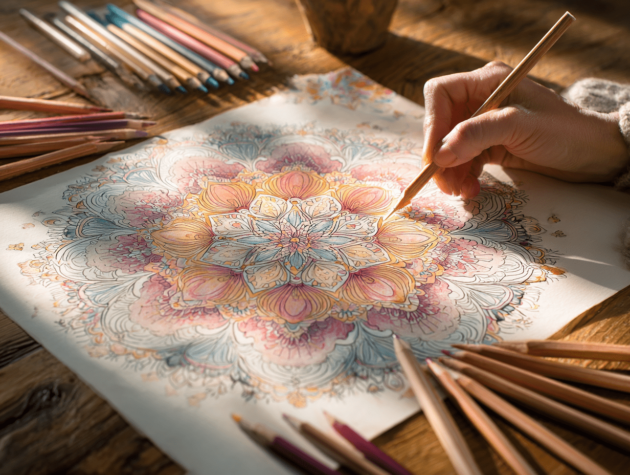 🎨 Mandala Coloring Tip: Start from the CENTER