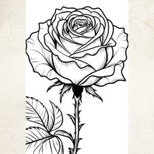 Featuring bold lines and large print illustrations for relaxation