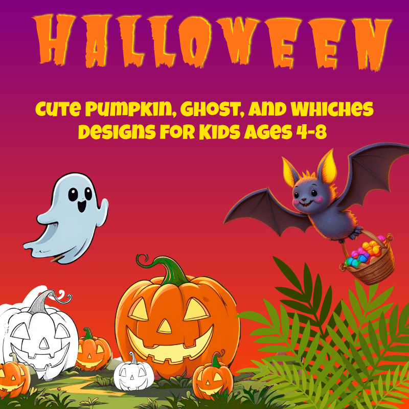 Printable Halloween Coloring Pages – Cute Pumpkin & Ghost Designs for Kids (Ages 4–8)