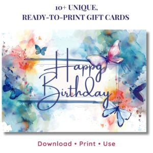 Printable Greeting Cards – Happy Birthday Images for Instant Download