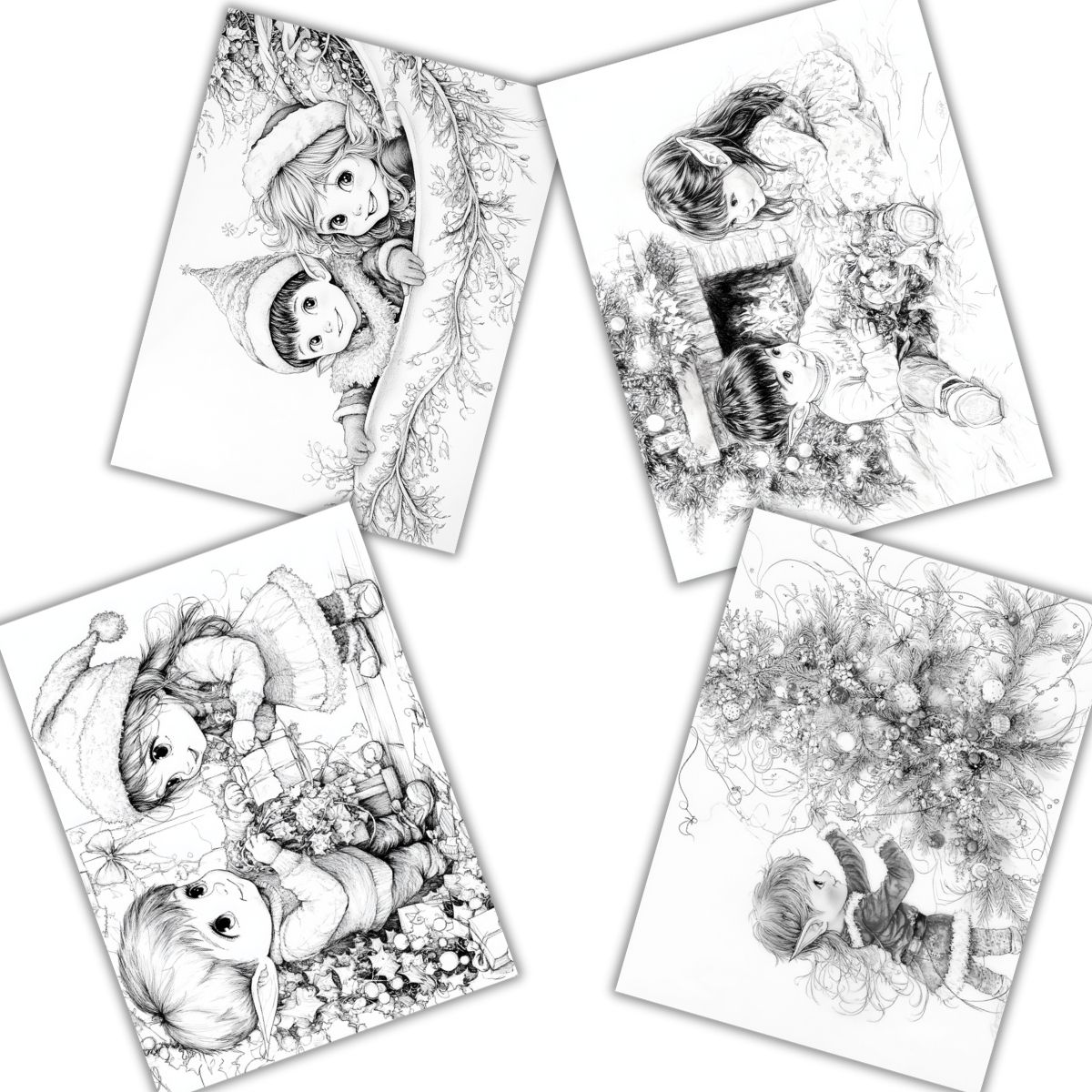 samples Christmas Coloring Pages with Elves