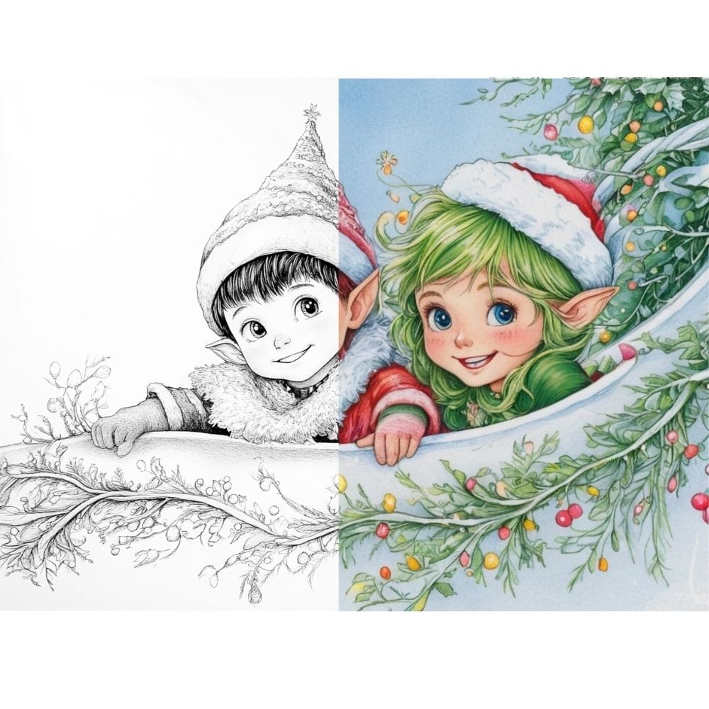 Elf coloring pages