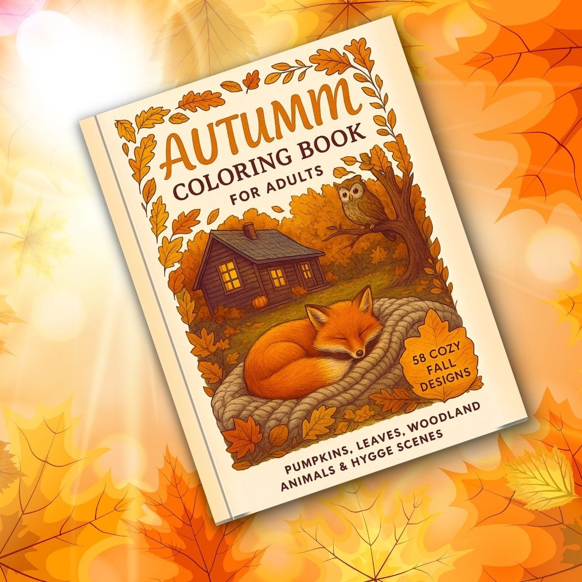 Premium Printable Autumn Coloring Pages: 58 Instant Cozy Fall Designs PDF Download - Image 4