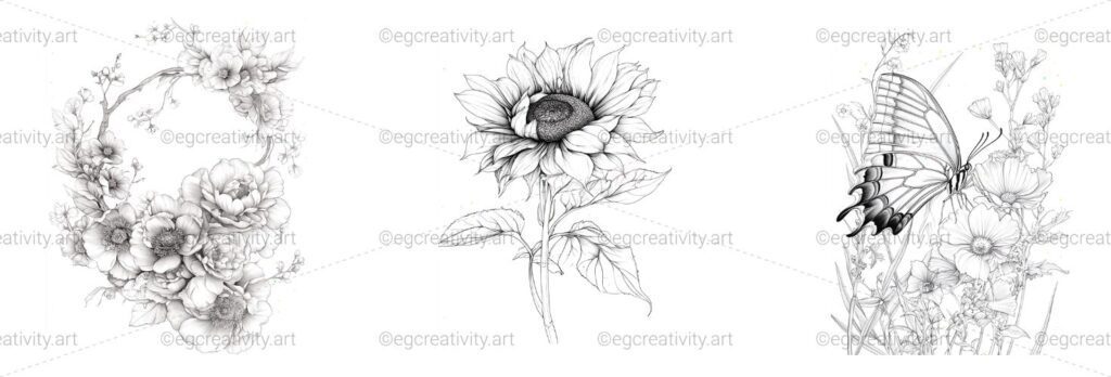5 free floral pages sample -Free Floral Coloring Pages