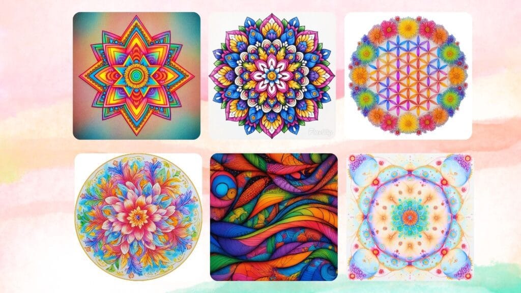 Free Coloring Printables. Beautiful array of mandala coloring pages from simple to complex designs, some completed in various color schemes