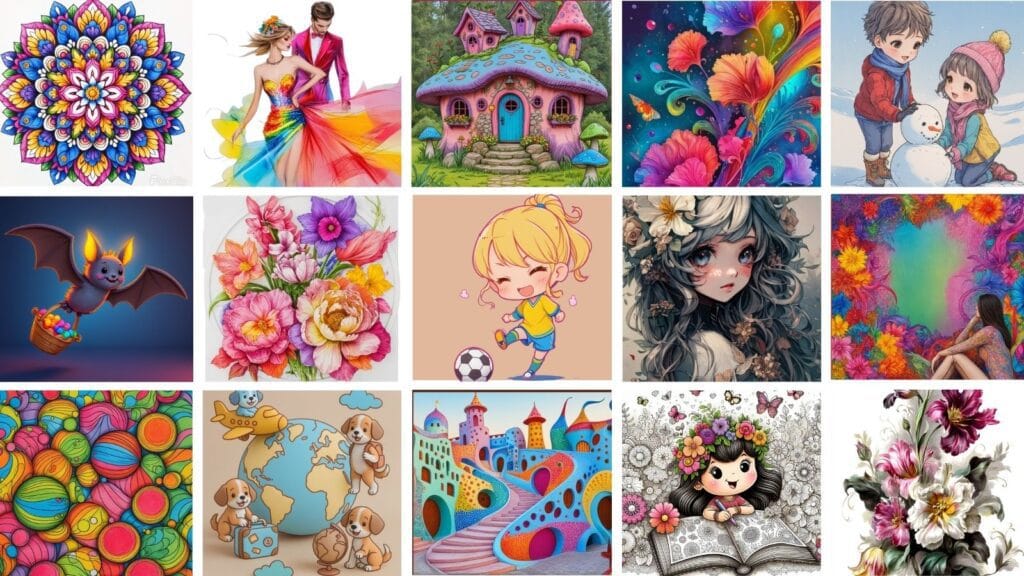 Free Coloring Printables. 100 free printable coloring pages pack preview.