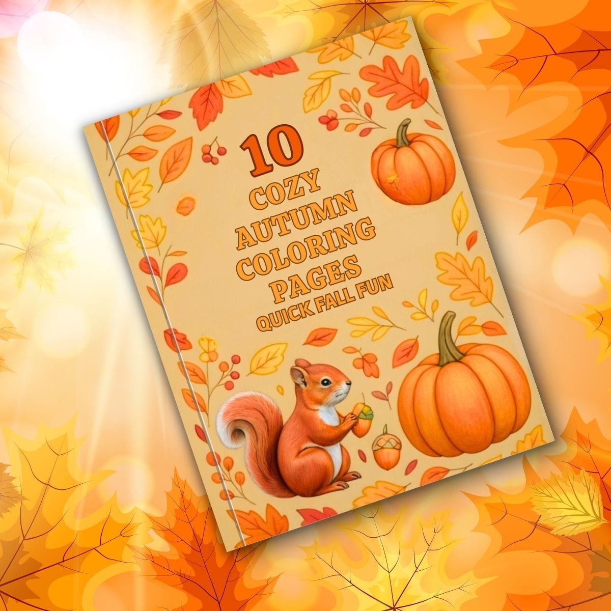 10 Autumn Theme Printable Coloring Book for Kids, Teens & Adults | Instant Download PDF