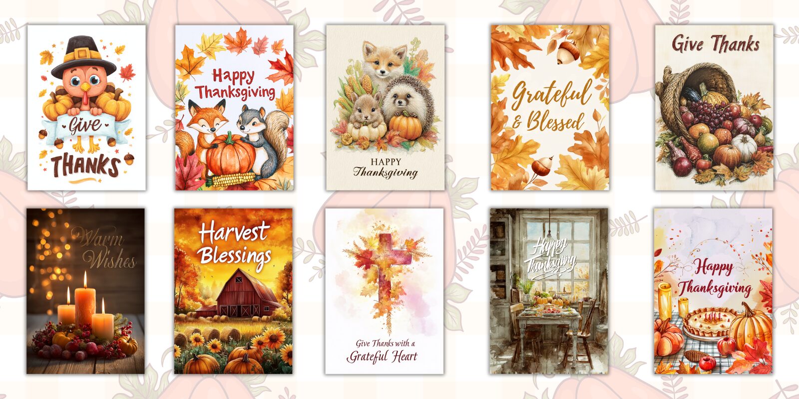 10 printable Thanksgiving greeting cards gallery