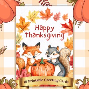 Printable Thanksgiving Cards Set of 10