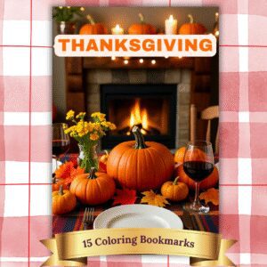 15 Thanksgiving Coloring Bookmarks - Fun Fall Activity for Kids & Adults