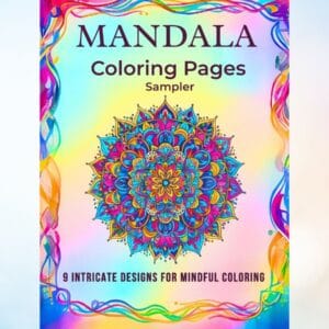9 Coloring Pictures Mandala Sampler for Mindful Coloring