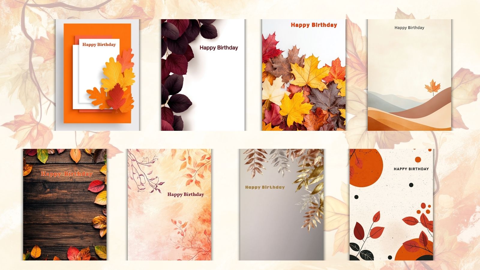 Fall birthday cards