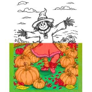 Fall Coloring Book for Kids Ages 3-8 before and after