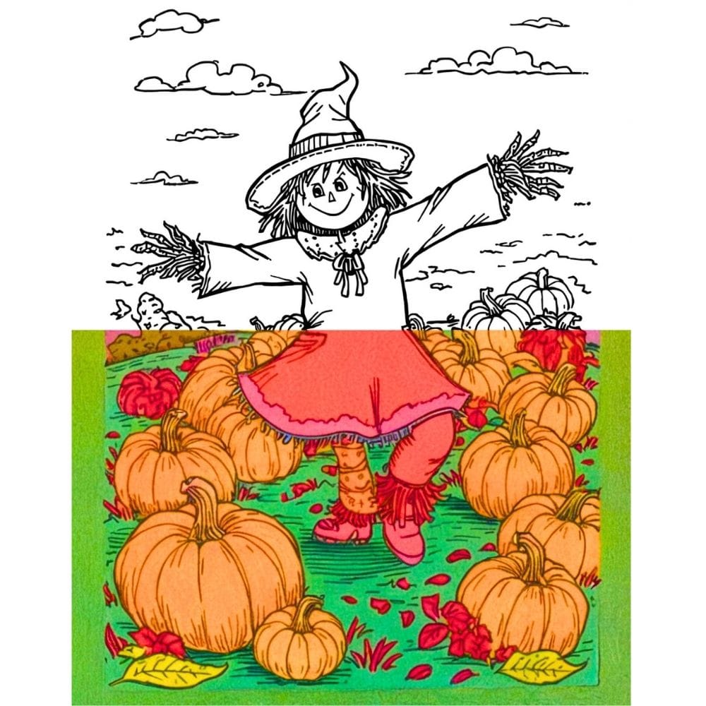 Fall Coloring Book for Kids Ages 3-8 before and after