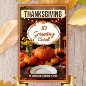 10 Thanksgiving coloring cards