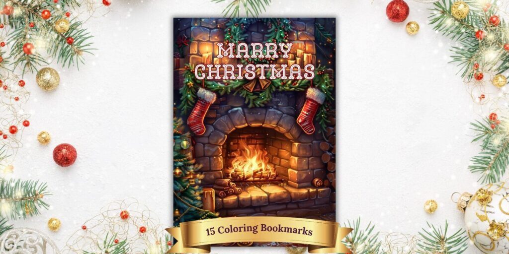 15 printable Christmas coloring bookmarks