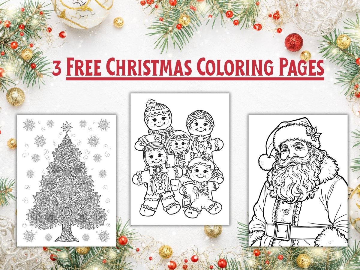 3 free Christmas coloring pages 12
