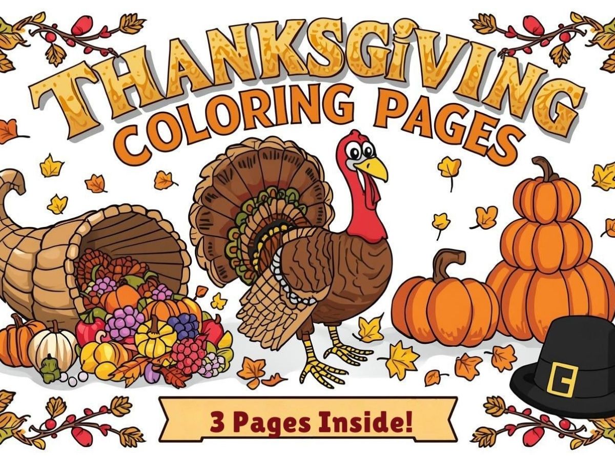 3 free thanksgiving coloring pages