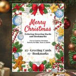 Christmas Coloring Greeting Cards and Bookmarks – Festive Holiday Printable Set (3)