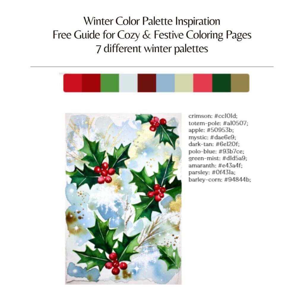 Free Winter Color Guide – Cozy Palette for Calm Coloring