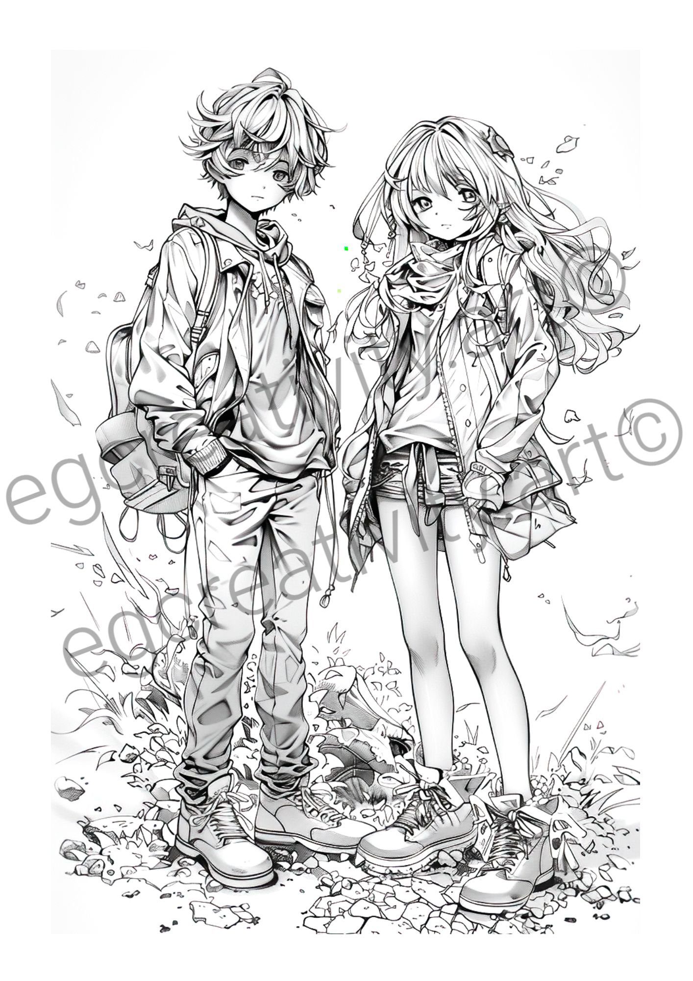 35 Anime Coloring Pages – Creative Calm for Adults - Image 3