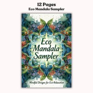 Eco Mandala Sampler featuring 12 mindful mandalas printable for relaxation