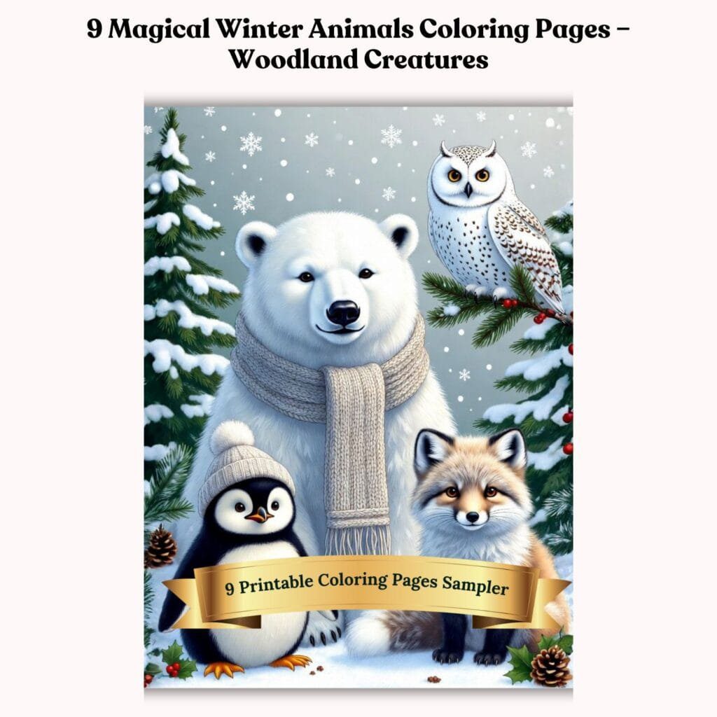 9 Winter Animal Coloring Pages – Cozy Woodland Calm