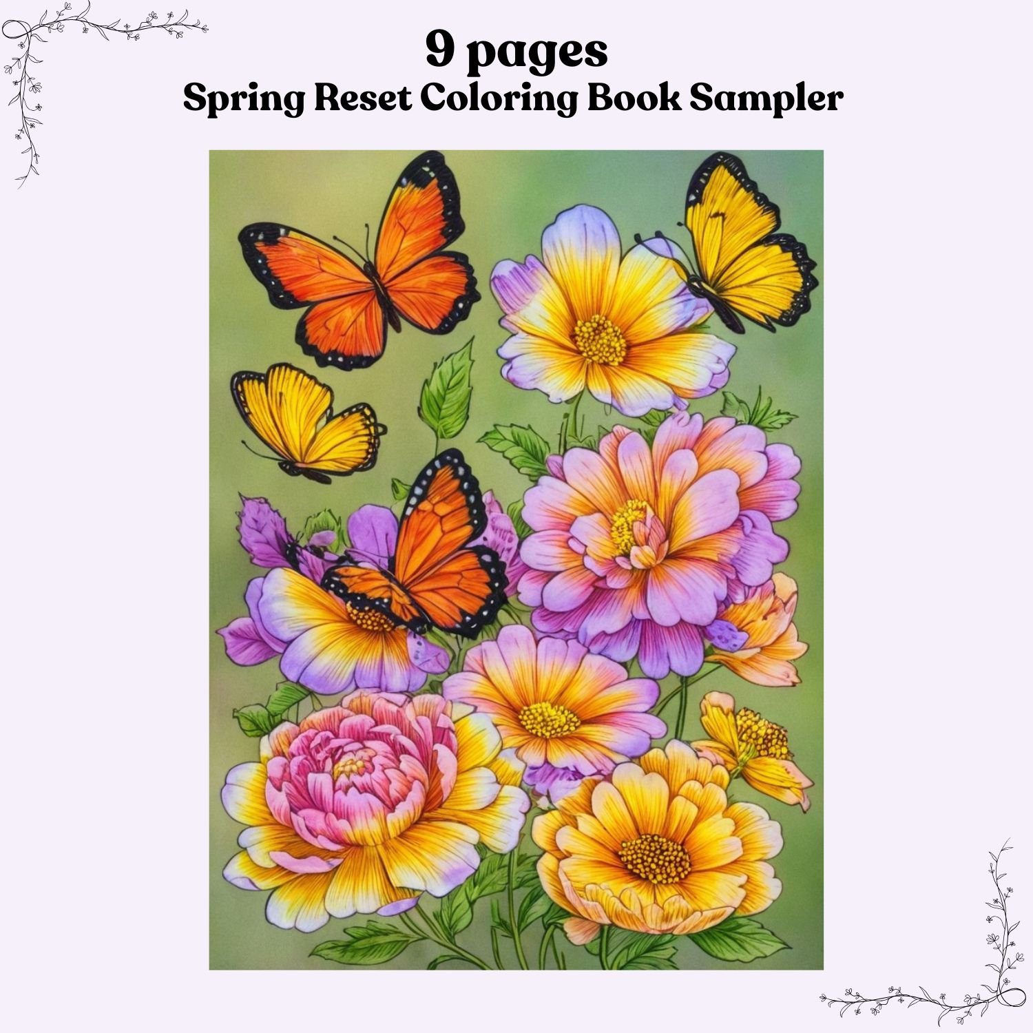 Spring Reset Coloring Sampler – 9 Pages of Calm and Hope