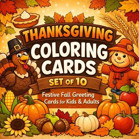 10 Thanksgiving Coloring Cards – Screen-Free Holiday Craft