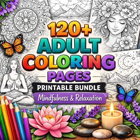 Adult Coloring Bundle – 120+ Designs for Mindful Calm