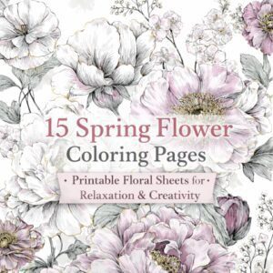 15 Spring Flower Coloring Pages – Printable A4 Floral Sheets for Relaxation & Creativity