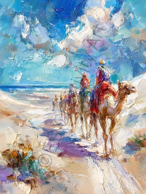Camel Caravan Oil Paint Prints Sampler